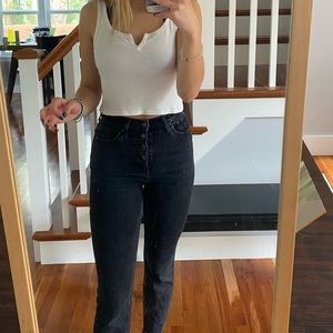 Abercrombie and Fitch 501 black denim jeans sz 25